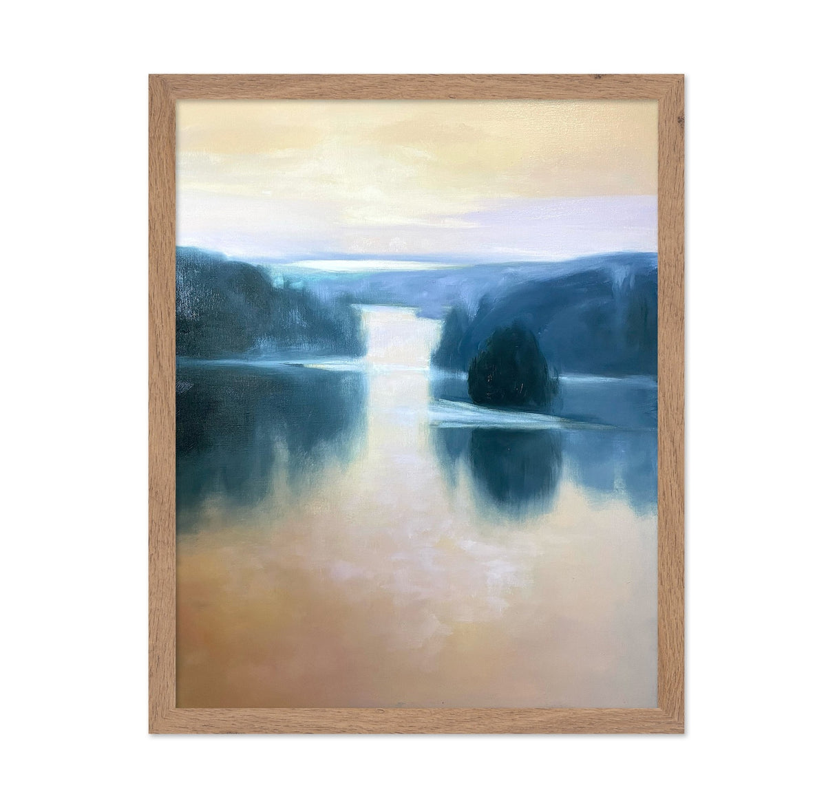 Misty Blue Lake Landscape