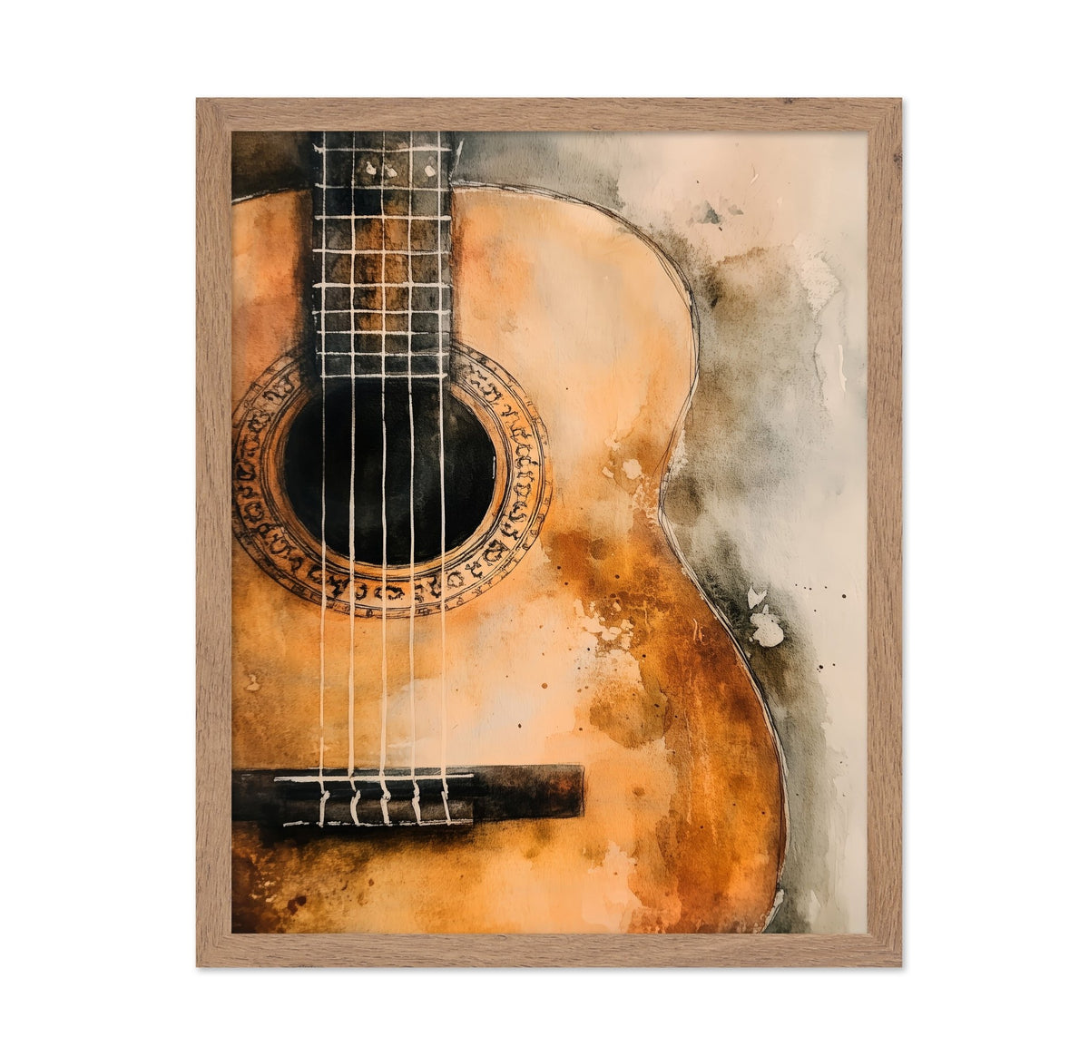 Watercolor Guitar Painting