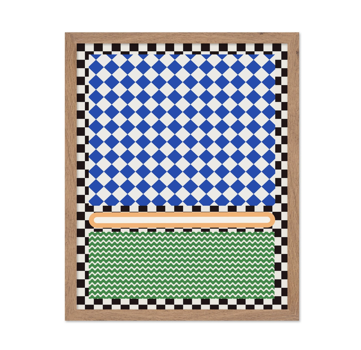 Geometric Blue and White