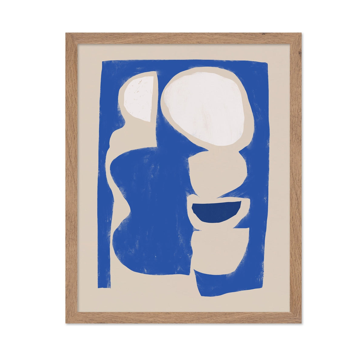 Organic shape cut out in blue