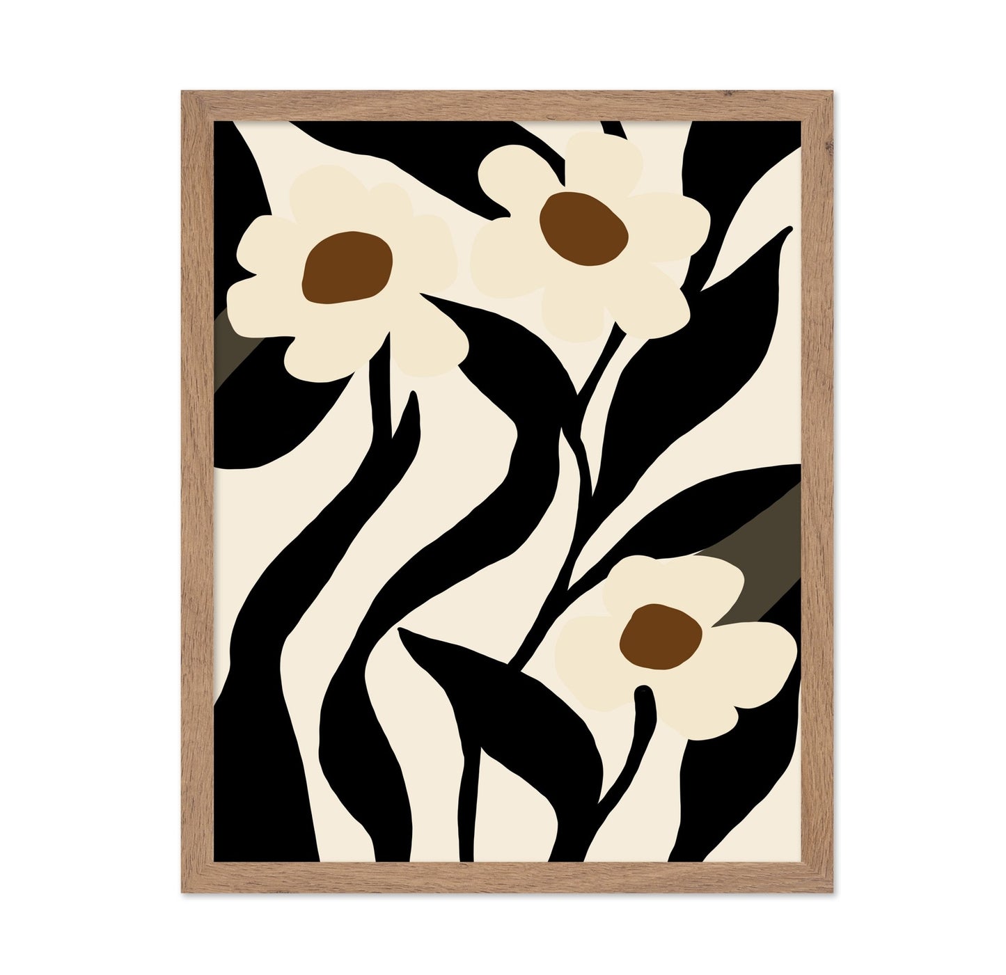 Stylized Floral In Black