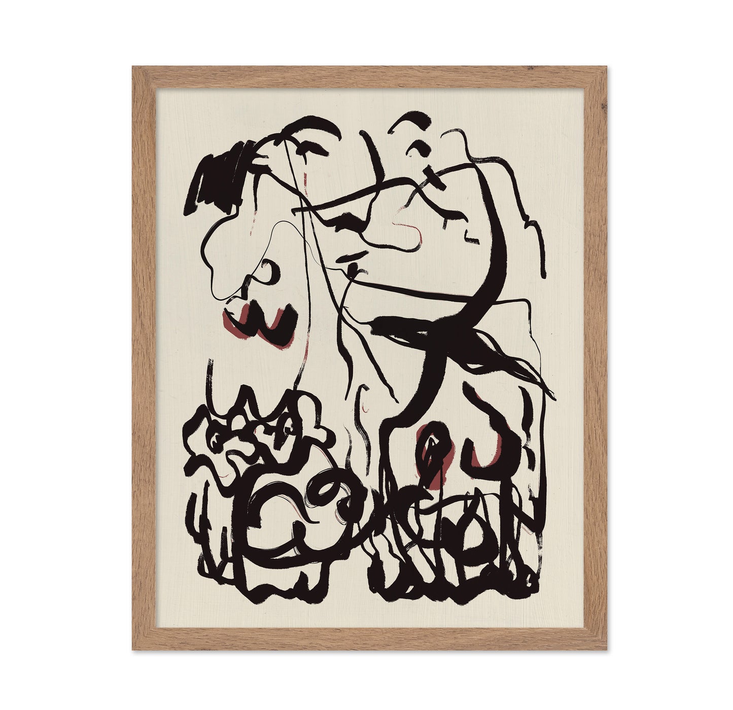 Black Lines And Subtle Red Accents