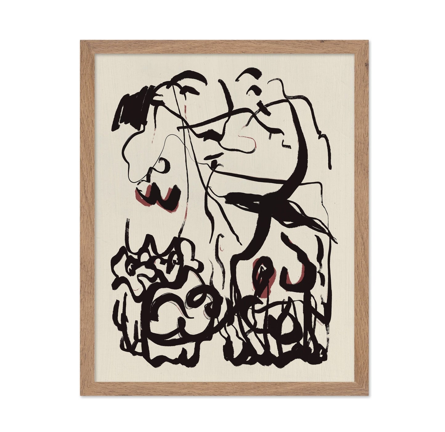 Black Lines And Subtle Red Accents