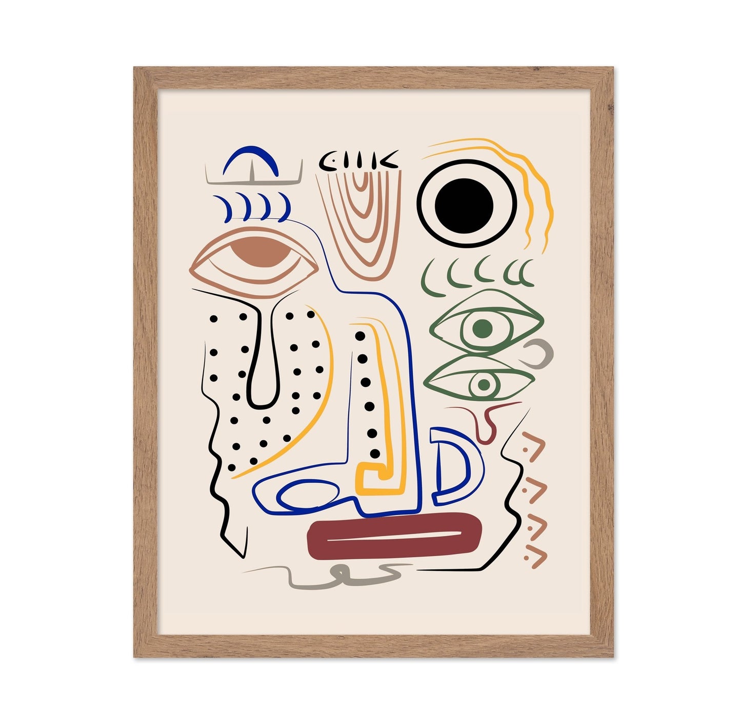 Line Art Bizarre Aboriginal Portrait
