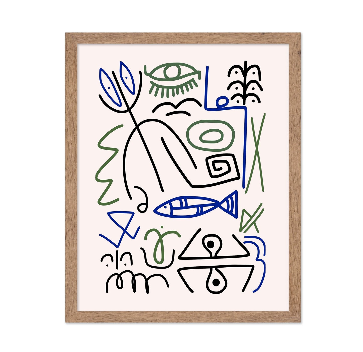 Line Art Bizarre Fishing Symbol