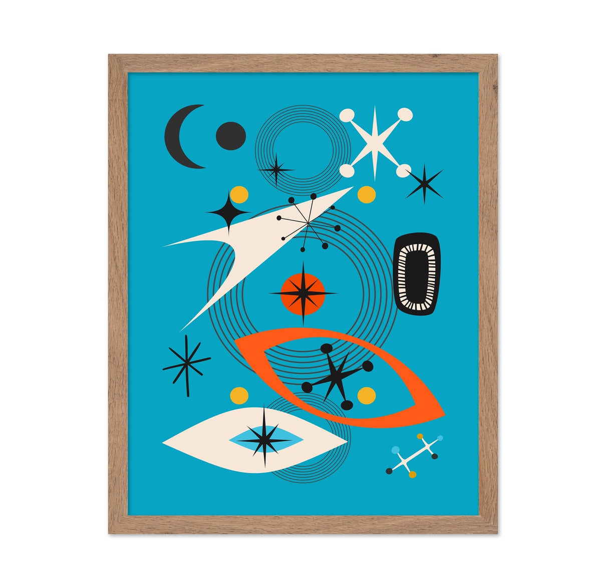 Geometric Shapes in Vibrant Teal
