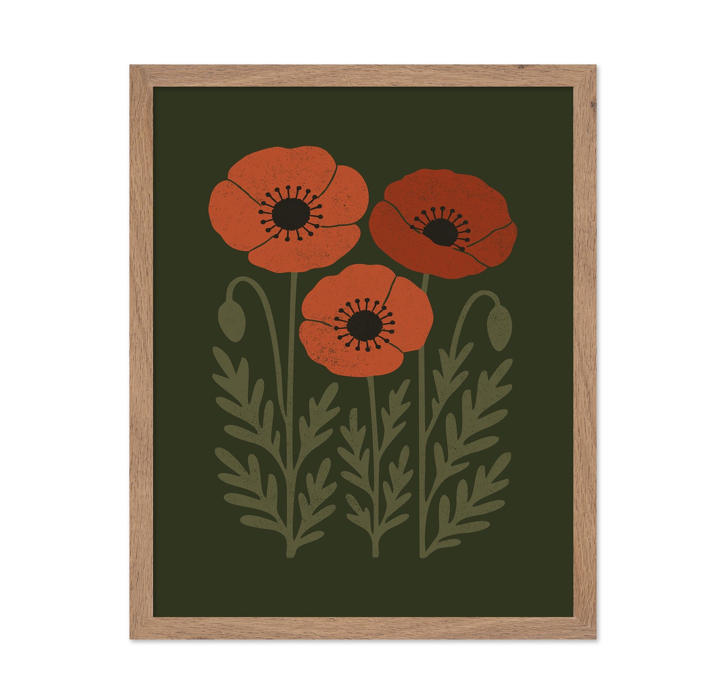 Abstract Rusty Orange Poppies