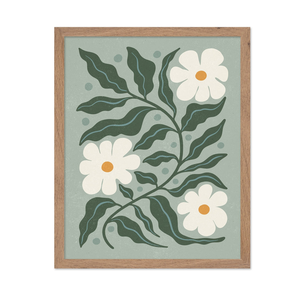 White Daisies and Green Leaves