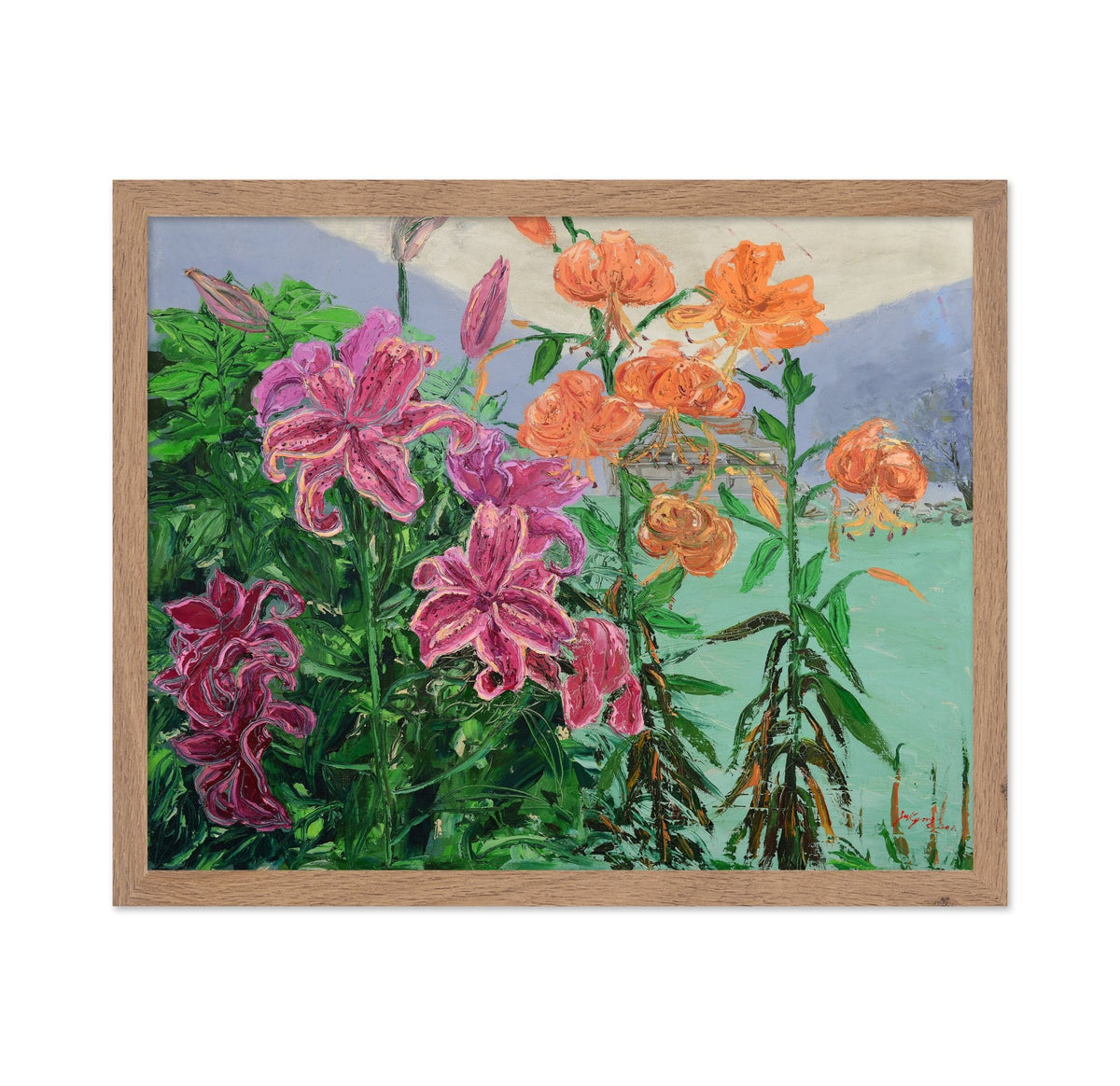 Lush Pink And Orange Lilies