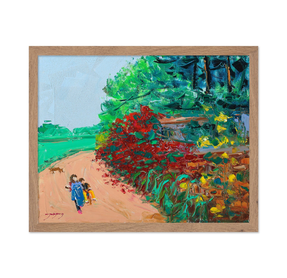 Wild Rose Wall Path Oil On Canvas