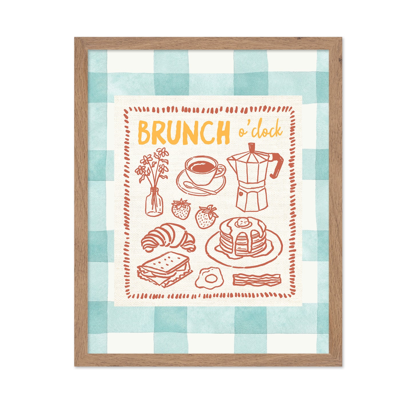 Brunch O'Clock on Green Checks