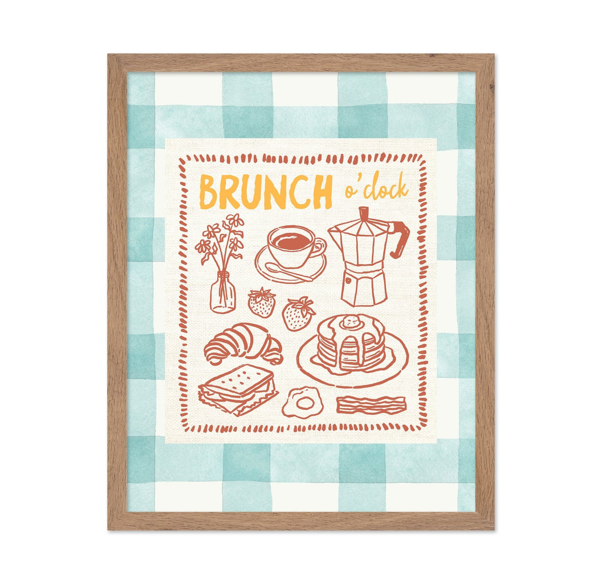 Brunch O'Clock on Green Checks