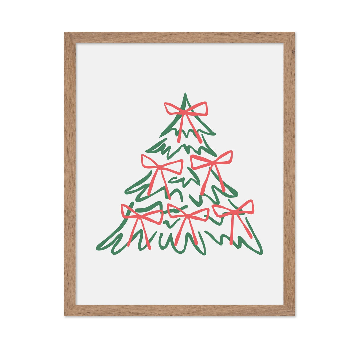 Christmas Tree with Bows - Red