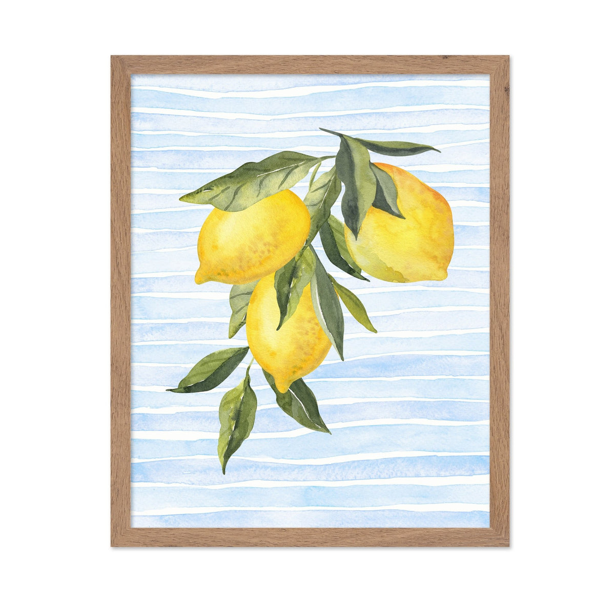 Lemons On Stripes Watercolor