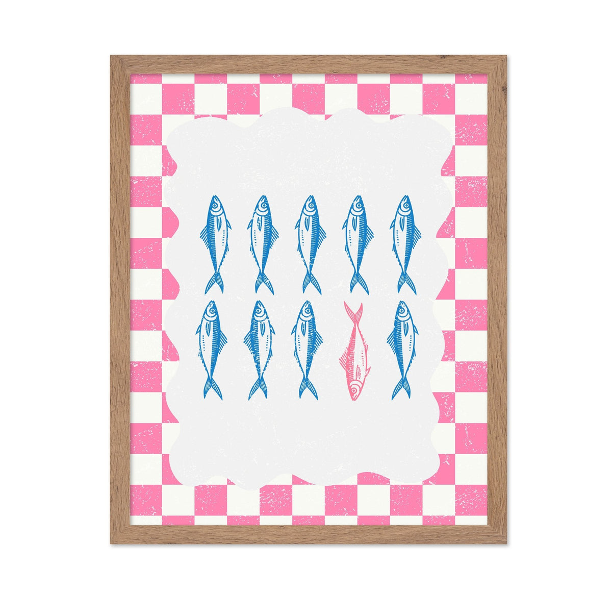 Sardines on Pink Checks