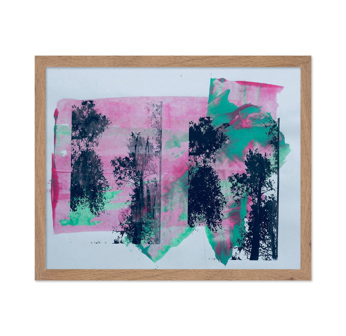 Abstract Forest in Pink and Green