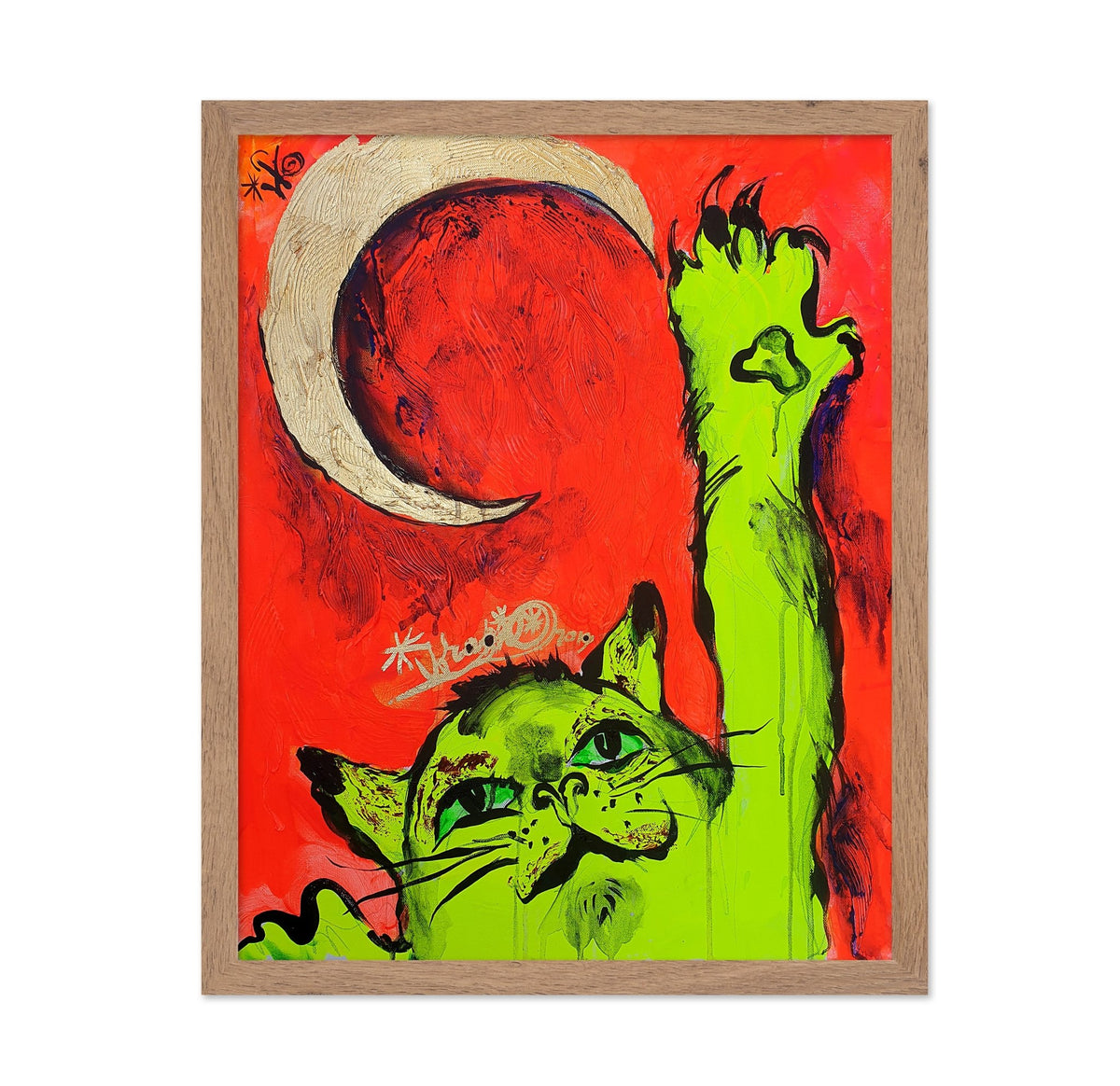 Cat Catching the Golden Moon