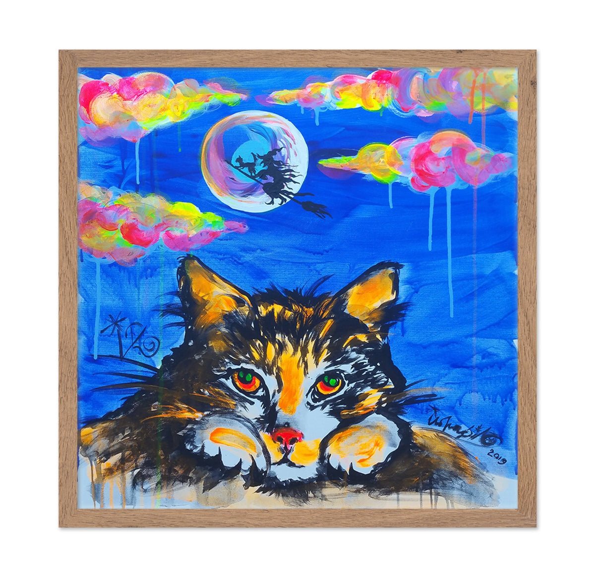 Cat Gazing at the Moon