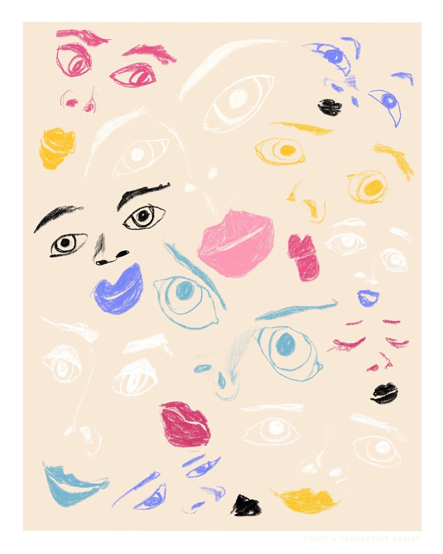 Colorful Faces Collage