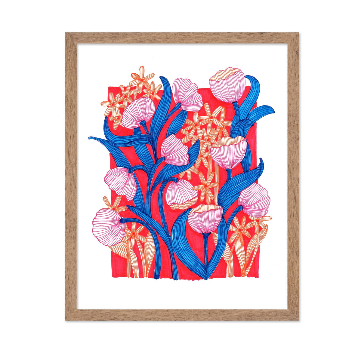 Whimsical Pink Tulips