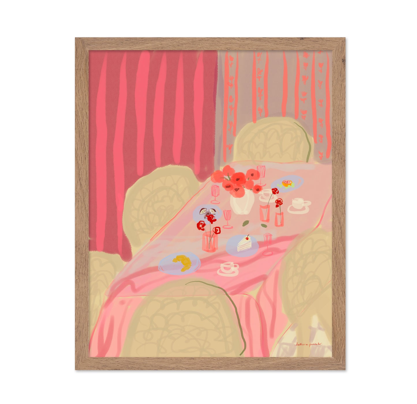 Pink Caf� Table Scene