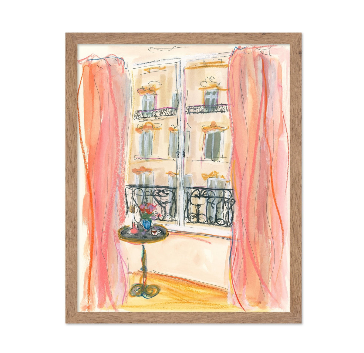 Paris Window View Illustration