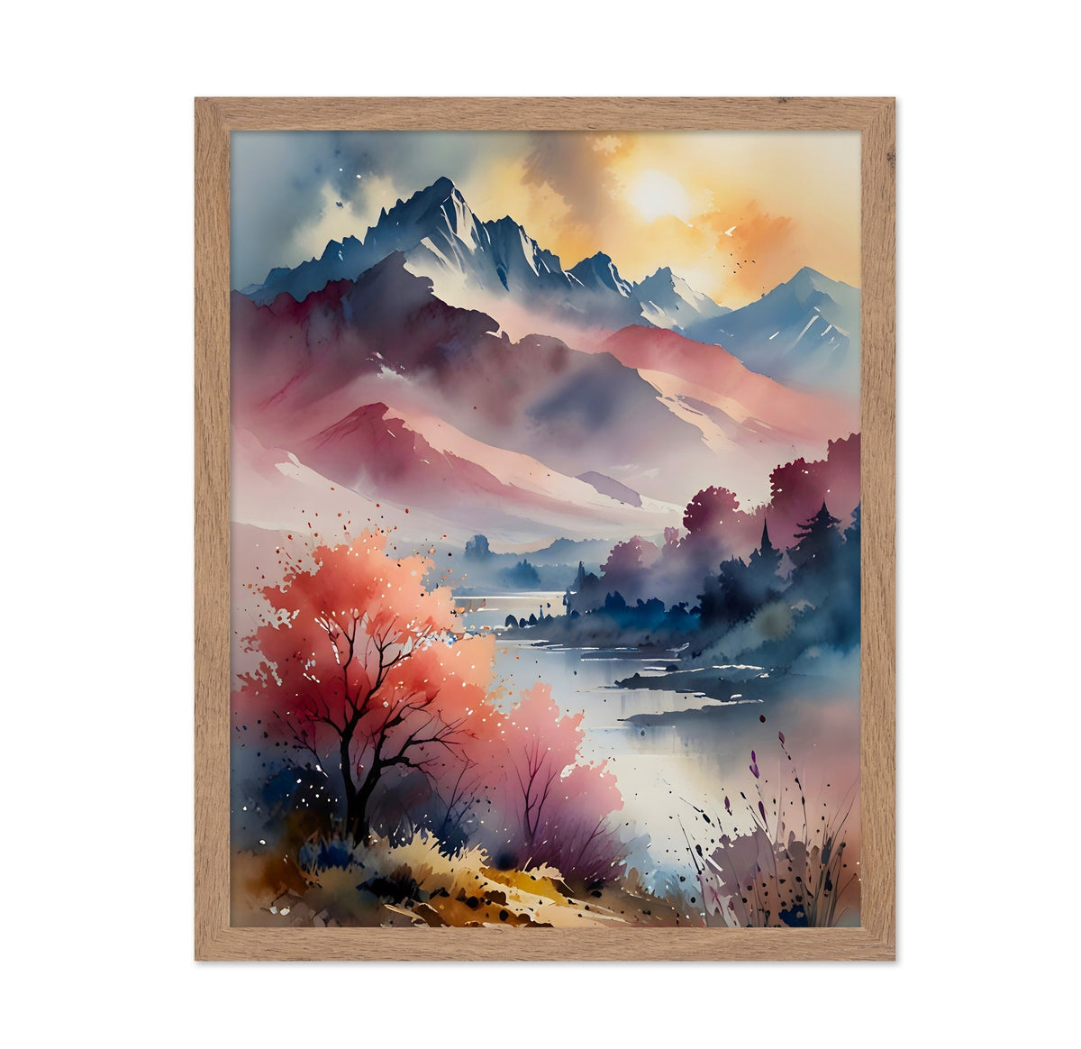 Pastel Peaks and Calm Waters