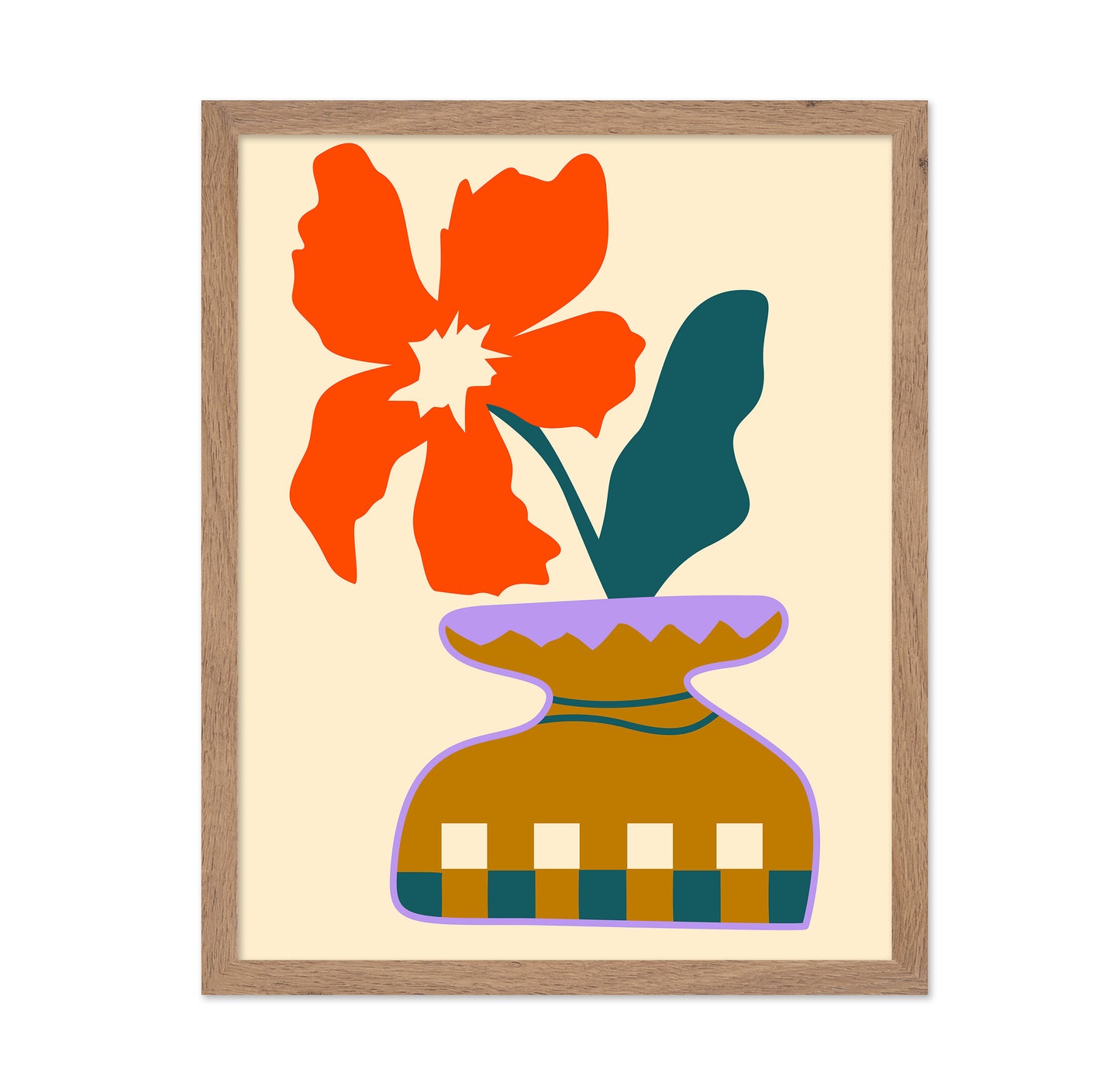 Bold Blooms In a Patterned Vase