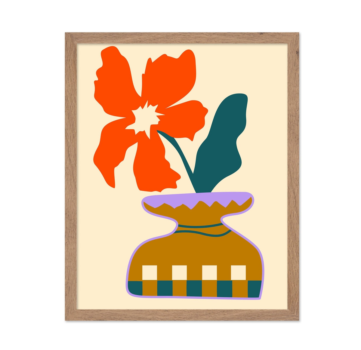 Bold Blooms In a Patterned Vase