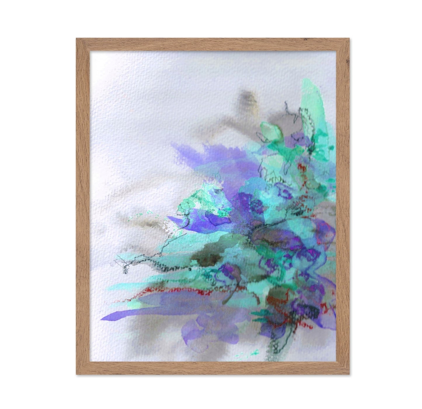 Floral Tree Branch Aqua
