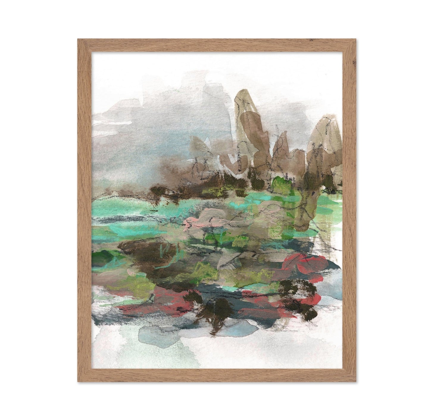 Abstract Pond Landscape Mocha