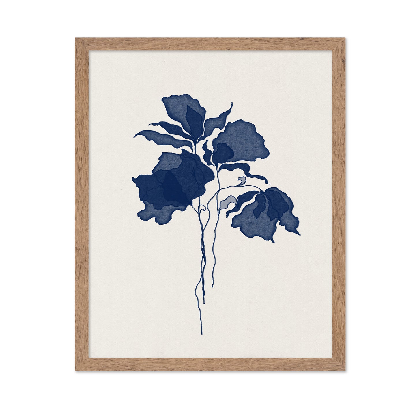Botanical Illustration With Blue Floral