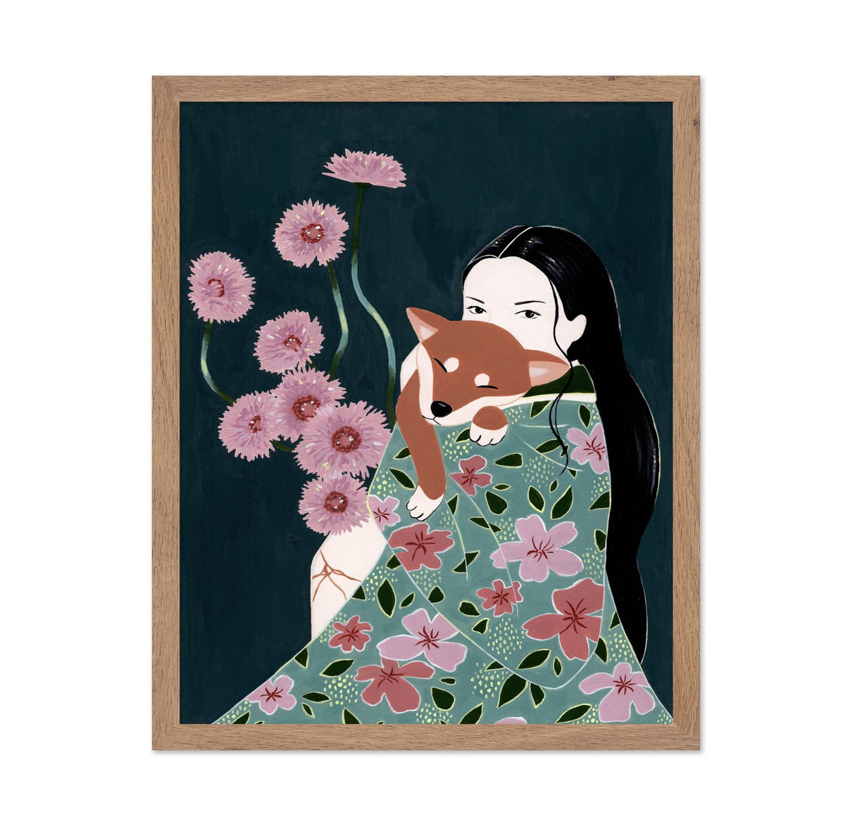 Girl With Her Dog