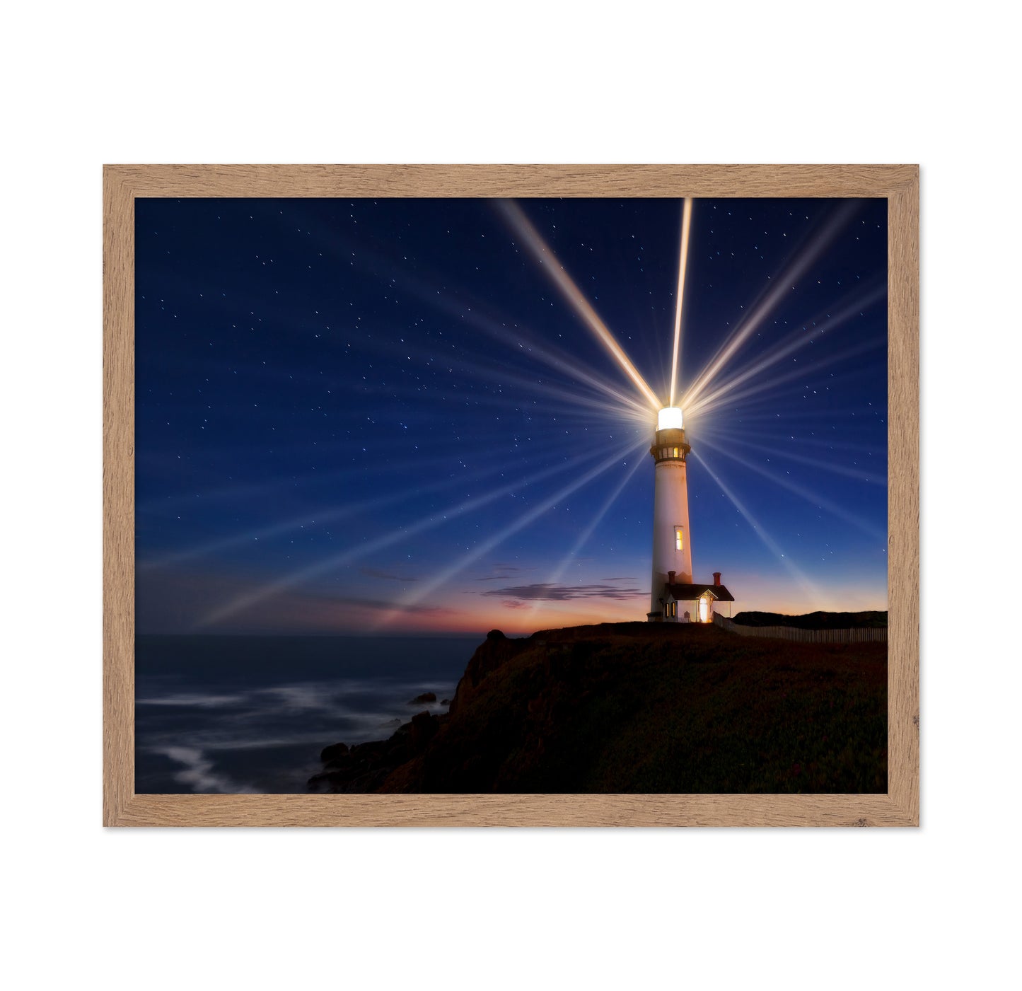 Lighthouse Beams at Night