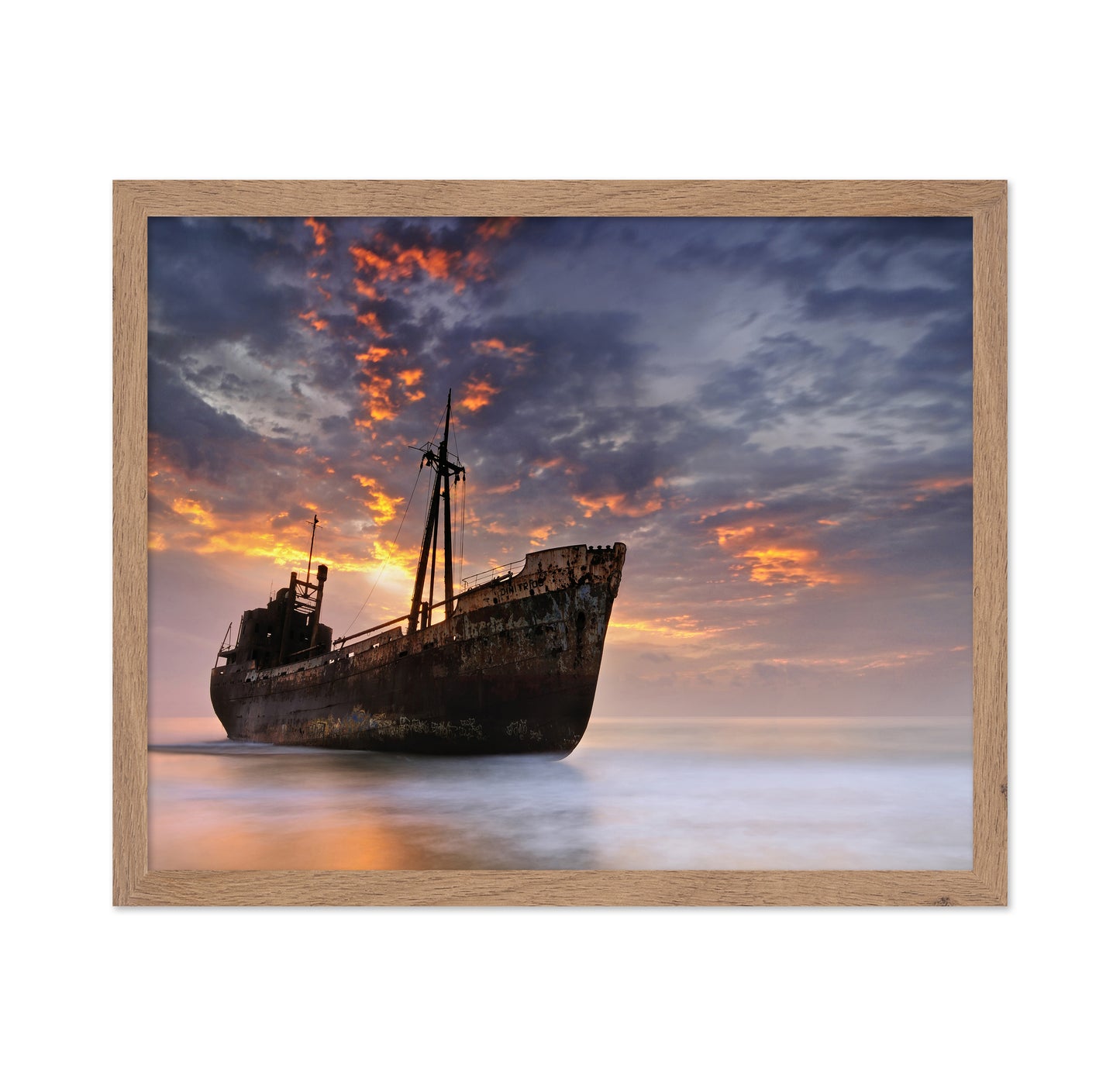 Rusted Ship At Sunset