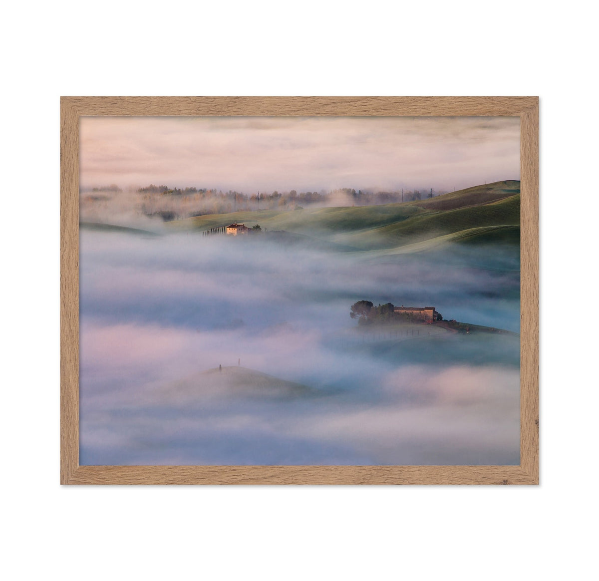 Farmhouses in Morning Mist