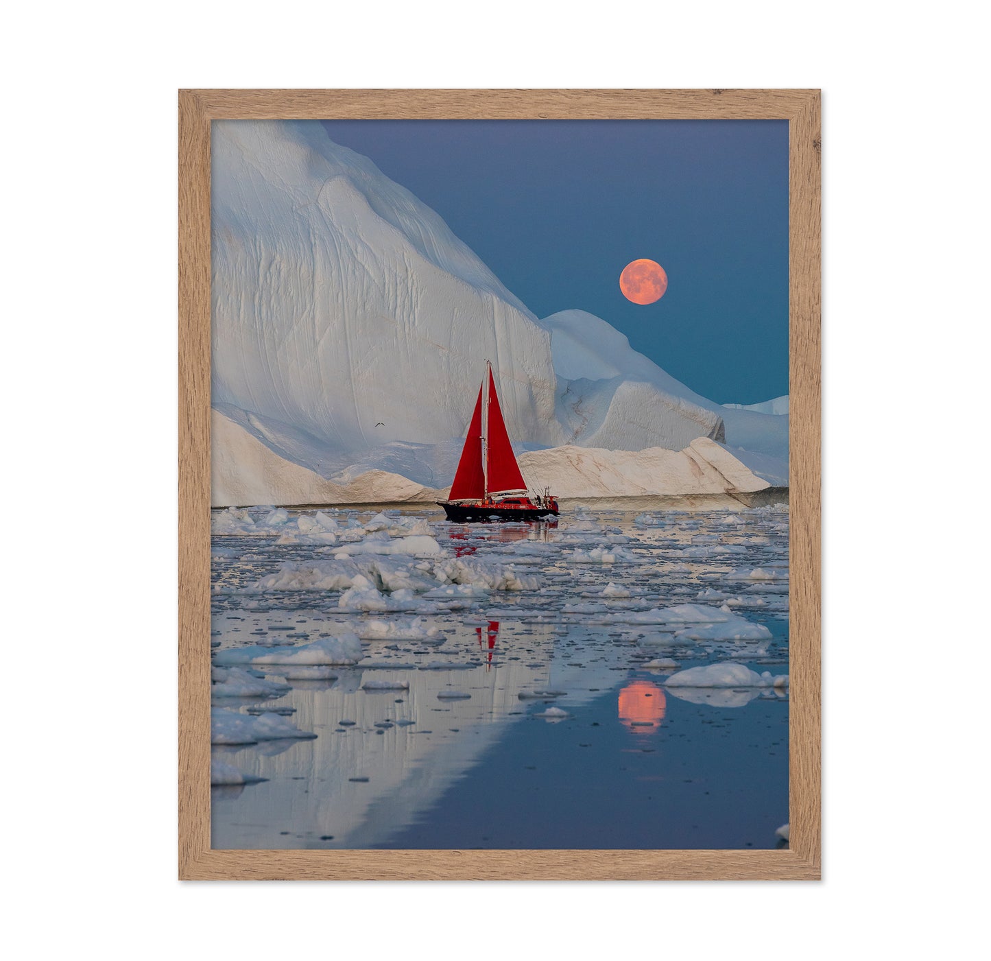 Red Sailboat Moonrise