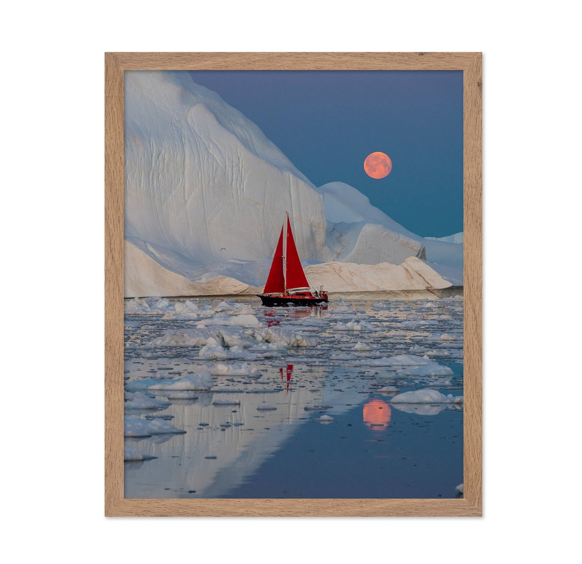 Red Sailboat Moonrise