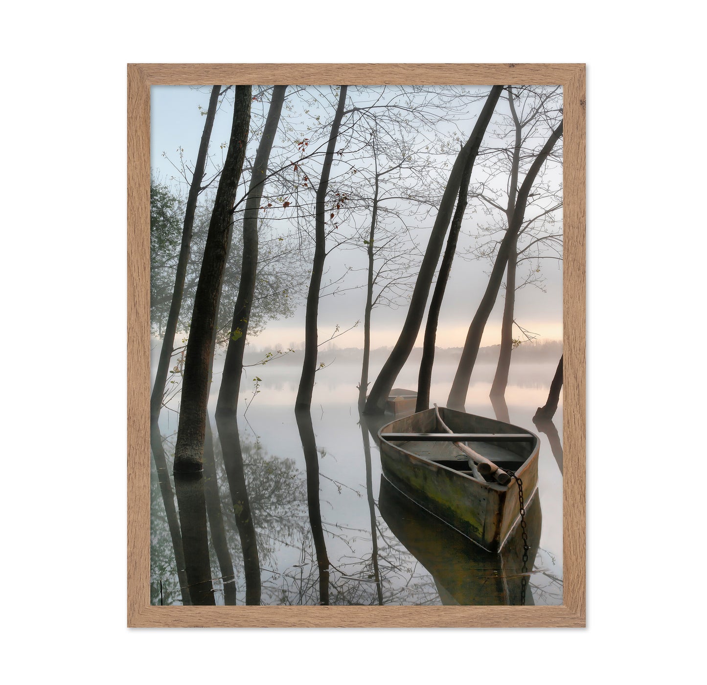 Boat In Misty Lake