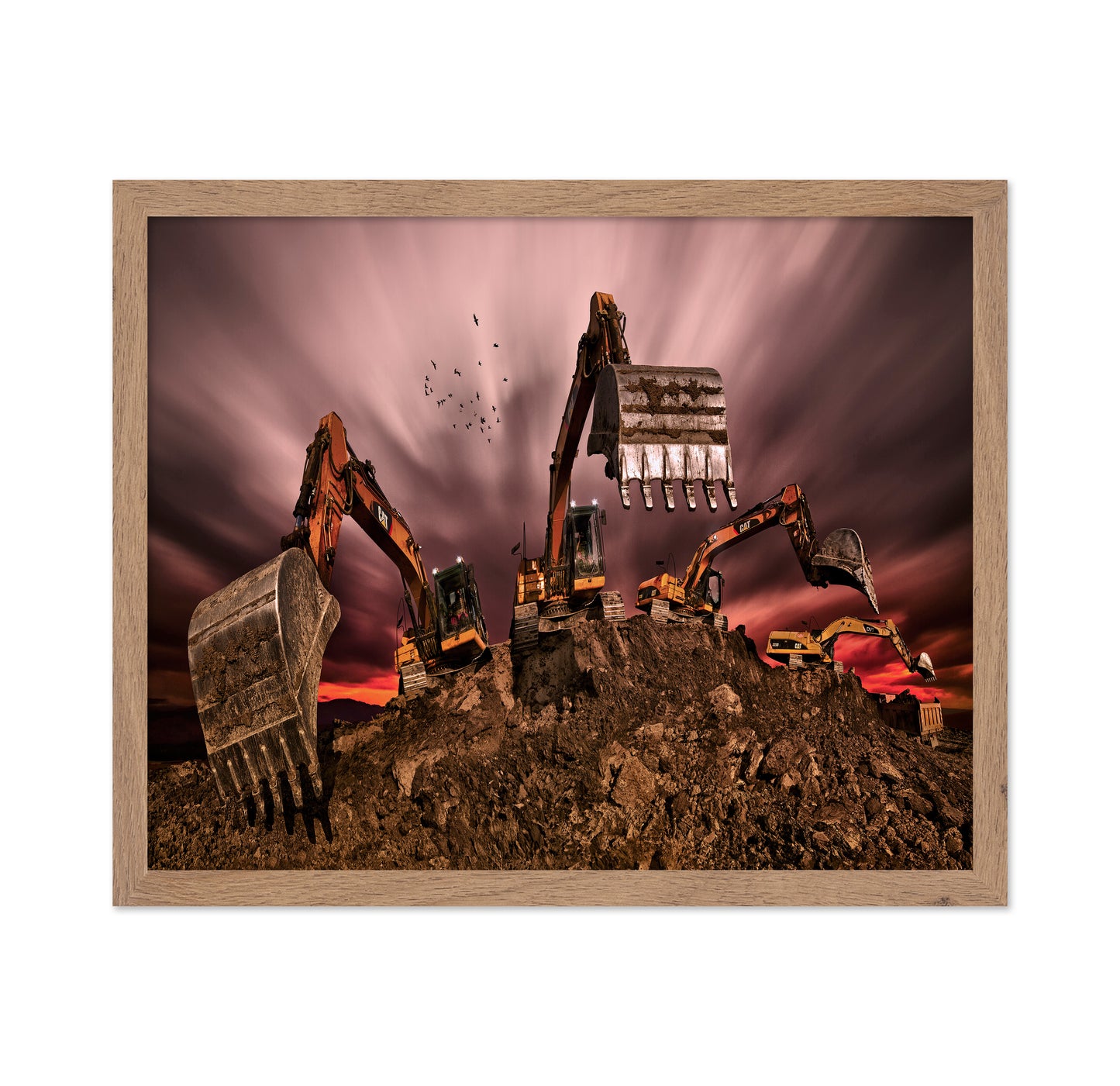 Excavators On The Hill