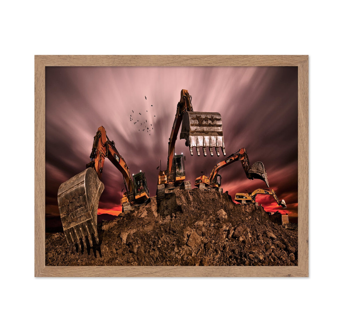 Excavators On The Hill