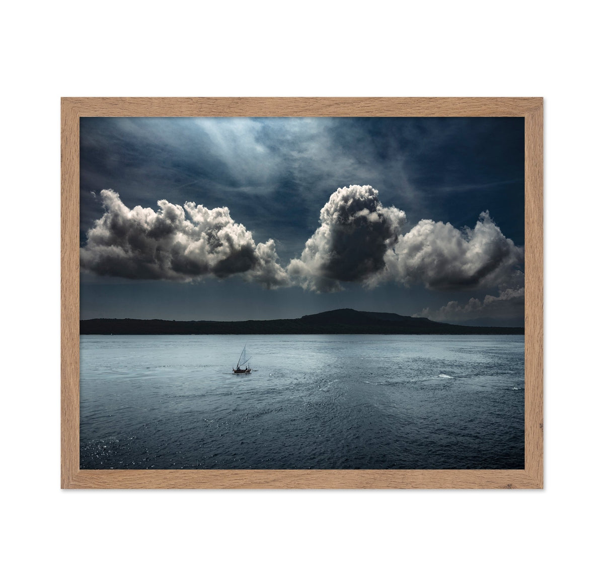 Lone Boat On Ocean