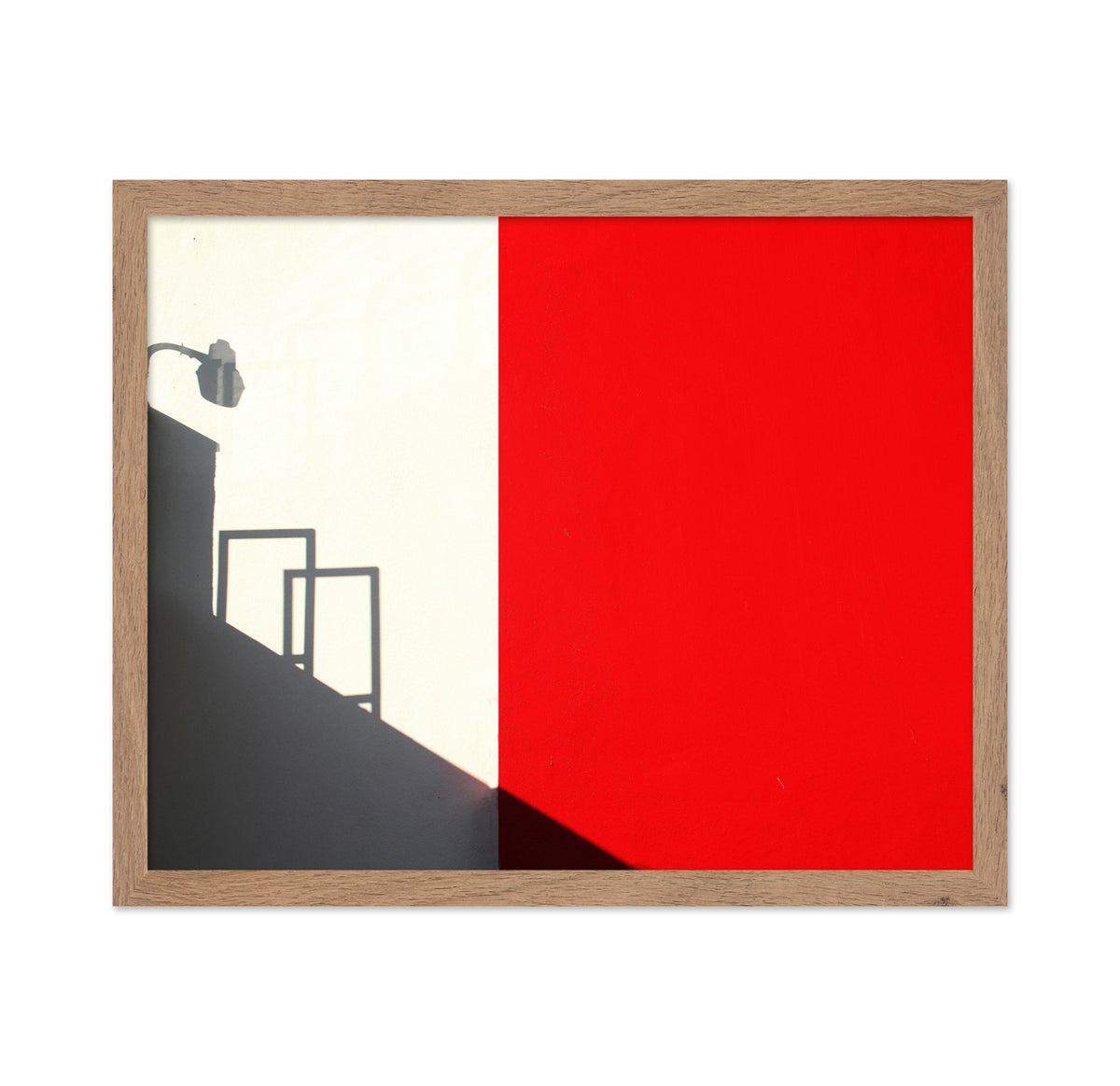 Minimal Red Wall Shadow Composition