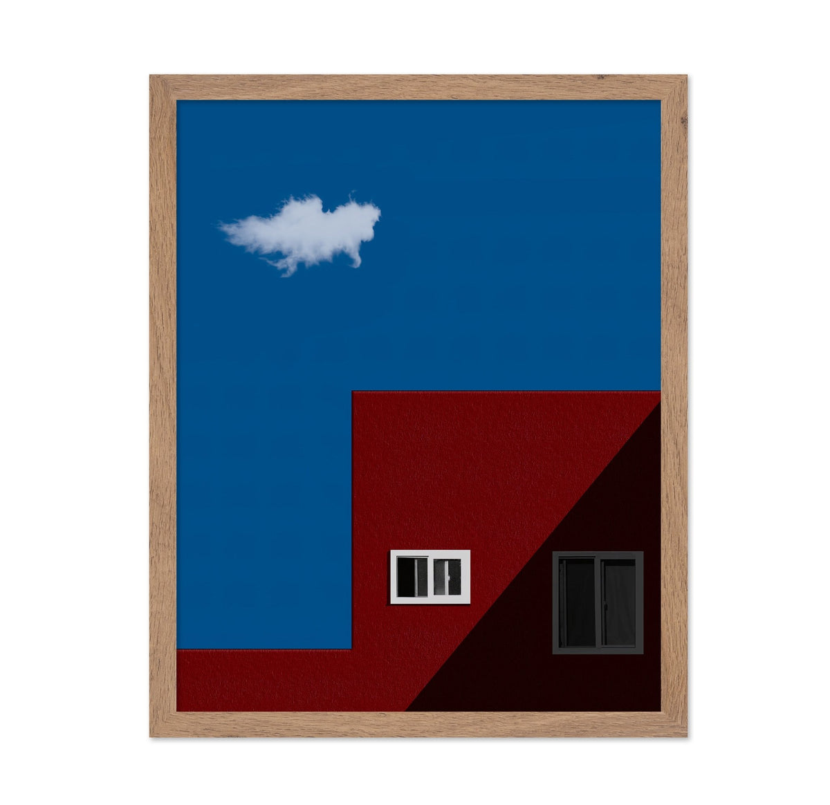 Minimal Red House Blue Sky