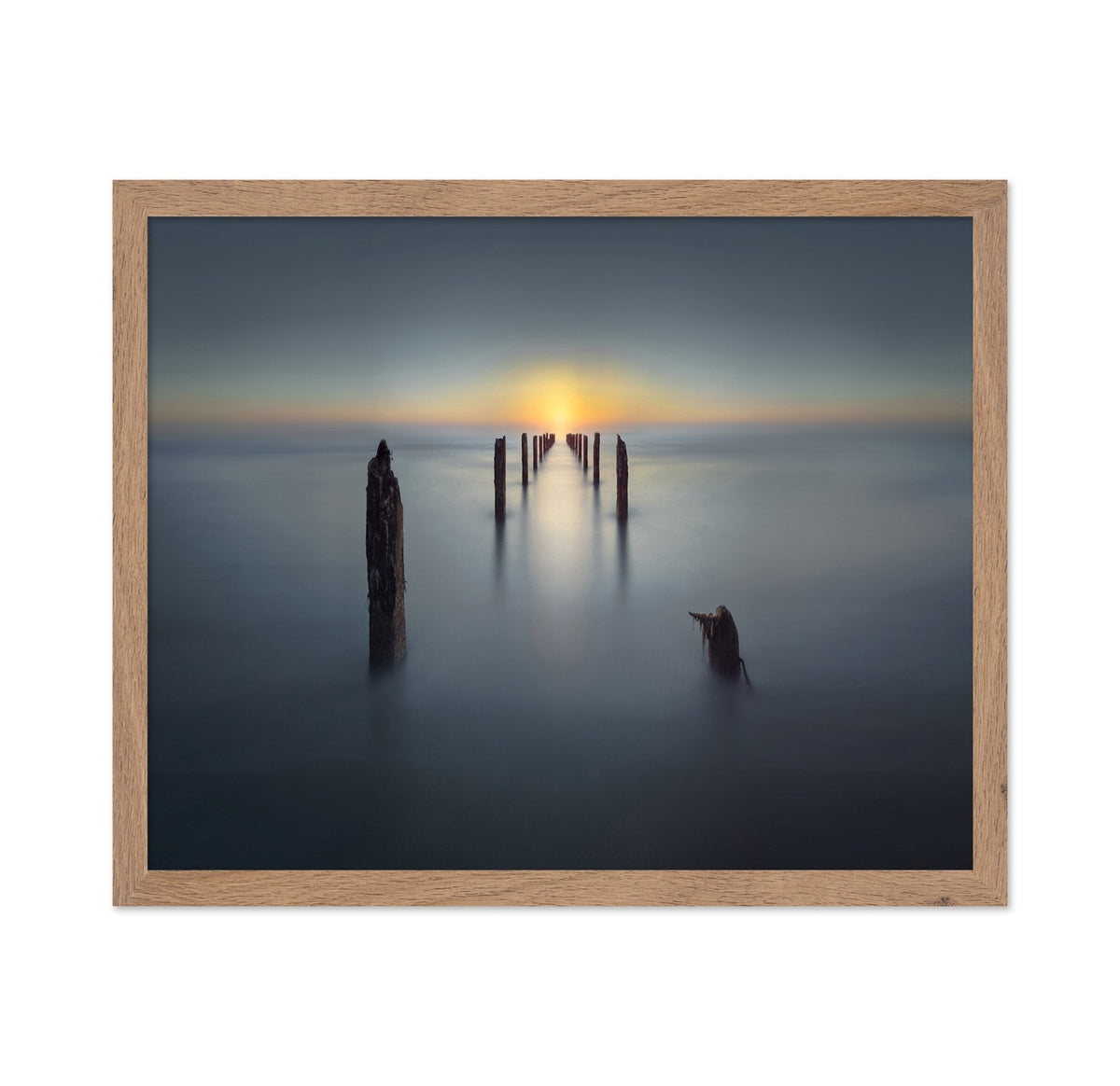 Minimal Ocean Sunset Pier