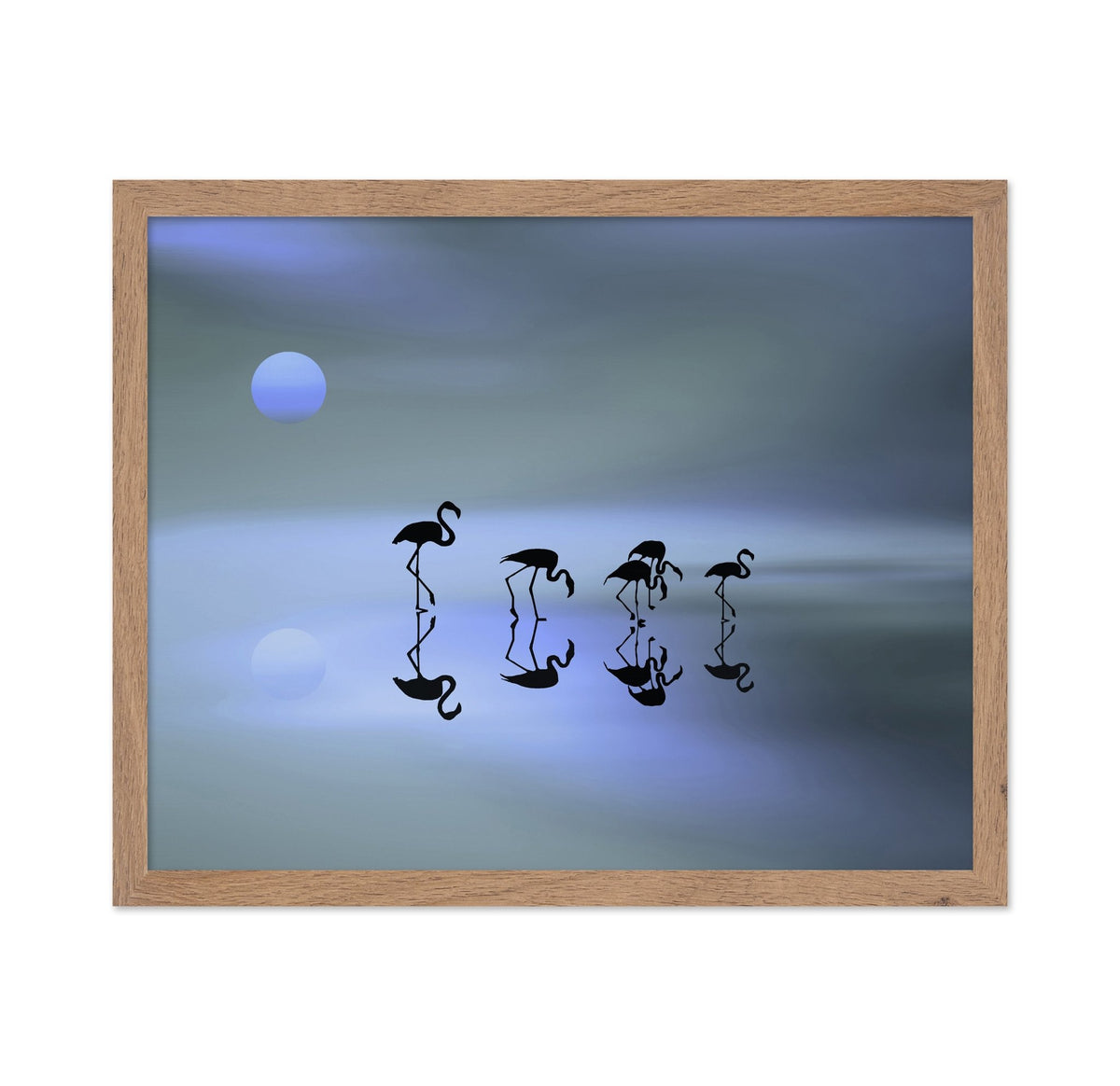 Blue Flamingo Reflections