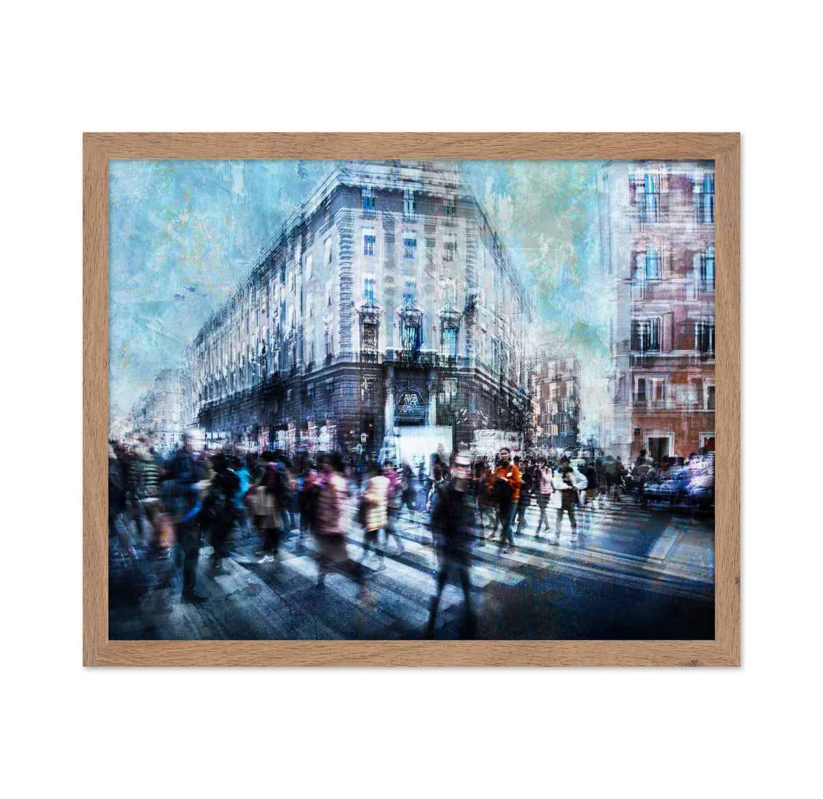Busy City Pedestrian Crossing