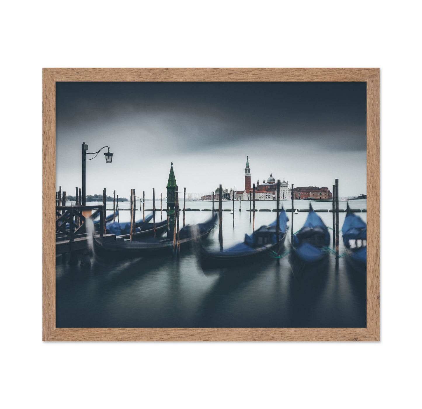 Gondolas Misty Venice Lagoon