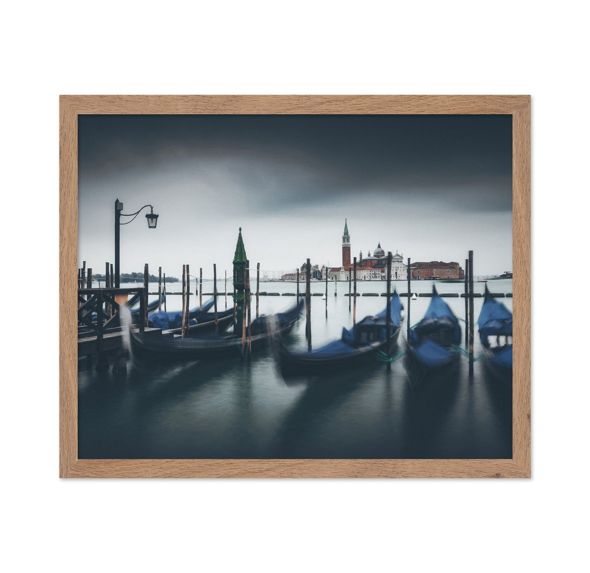 Gondolas Misty Venice Lagoon