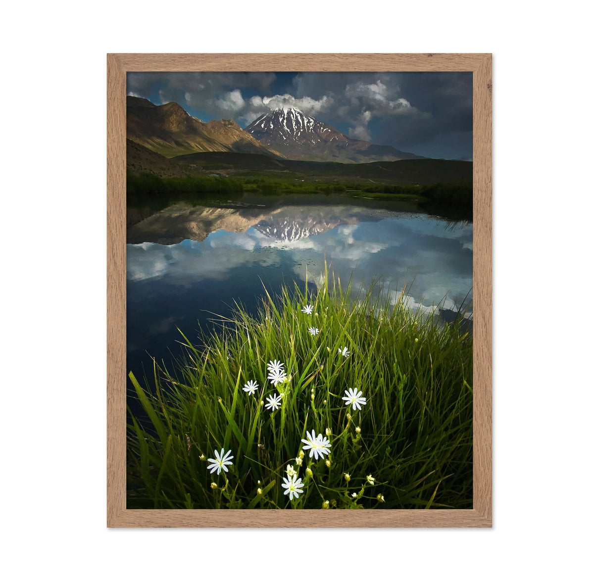 Mountain Lake Reflection Flowers